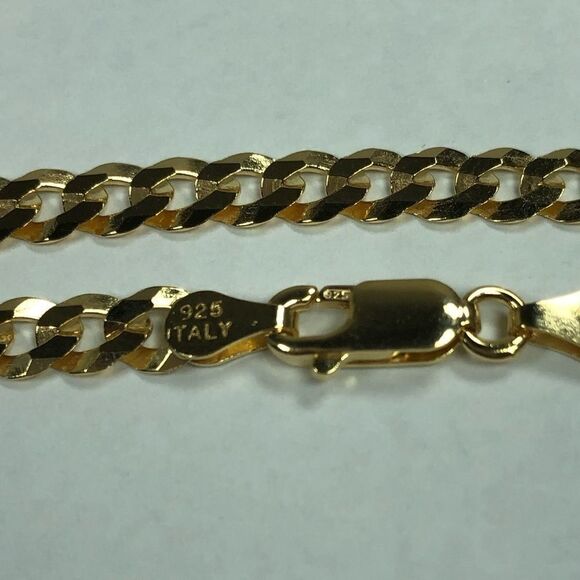 Men’s 18k Gold over 925 Cuban Chain Necklace 20” - Picture 6 of 9